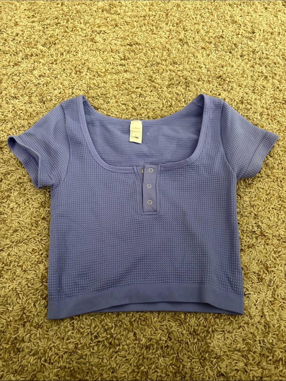 Colsie Lavender Ribbed Scoop-Neck Crop Top